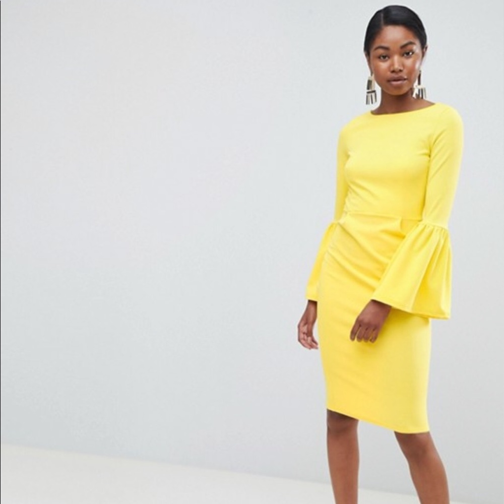 Yellow puff sleeve dress
